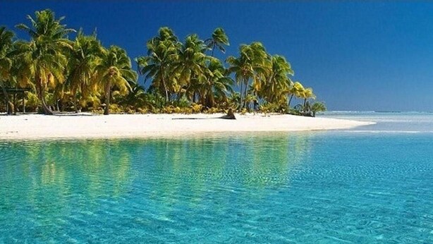 A clear tropical beach with palm trees and a sandy shore. - Y Thu Guesthouse (Phu Quoc)