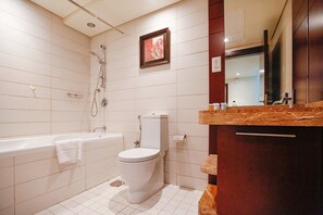 公寓, 1 间卧室 | 浴室 | 淋浴设施、免费洗浴用品、毛巾