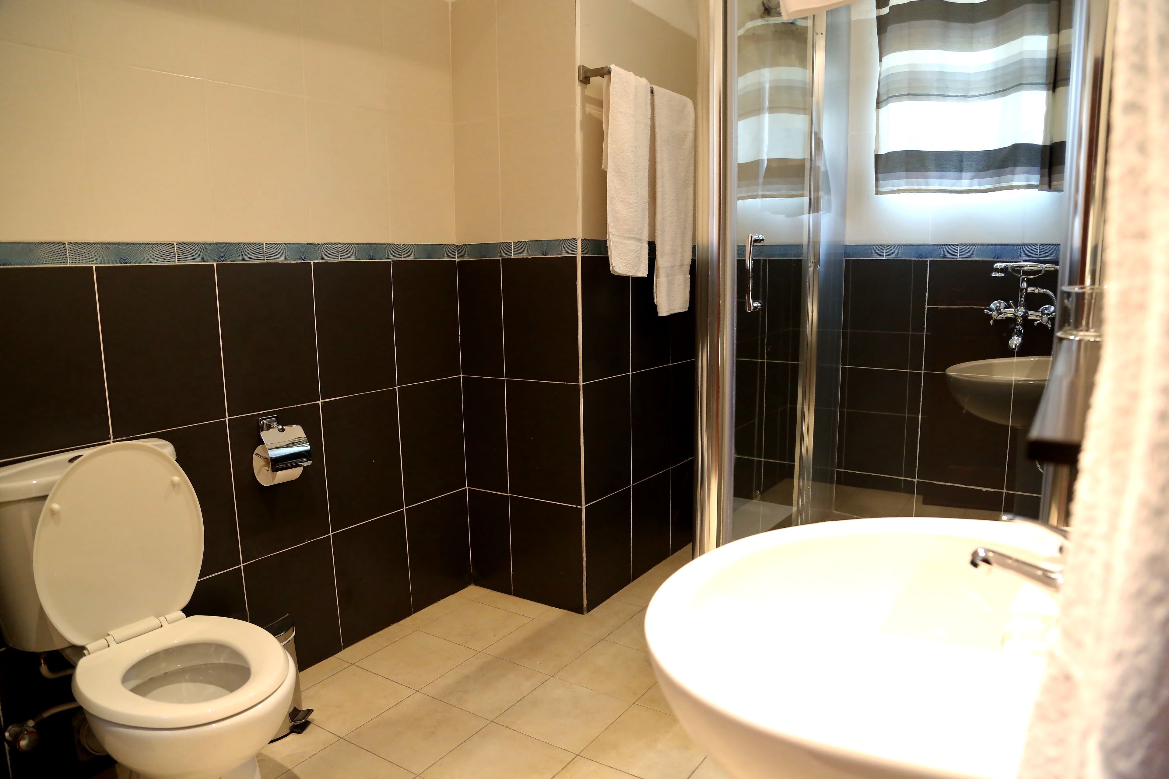 executive double room, 1 queen bed, ensuite | bathroom | free toiletries, towels, soap, toilet paper