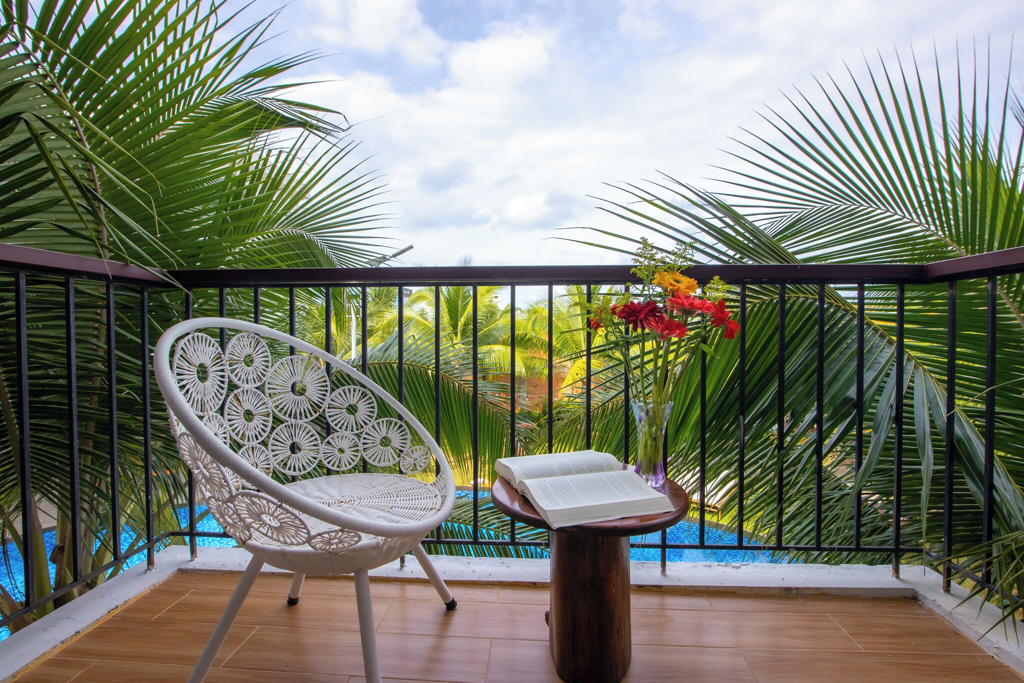 Habitación Deluxe doble, vistas a la piscina | Terraza o patio