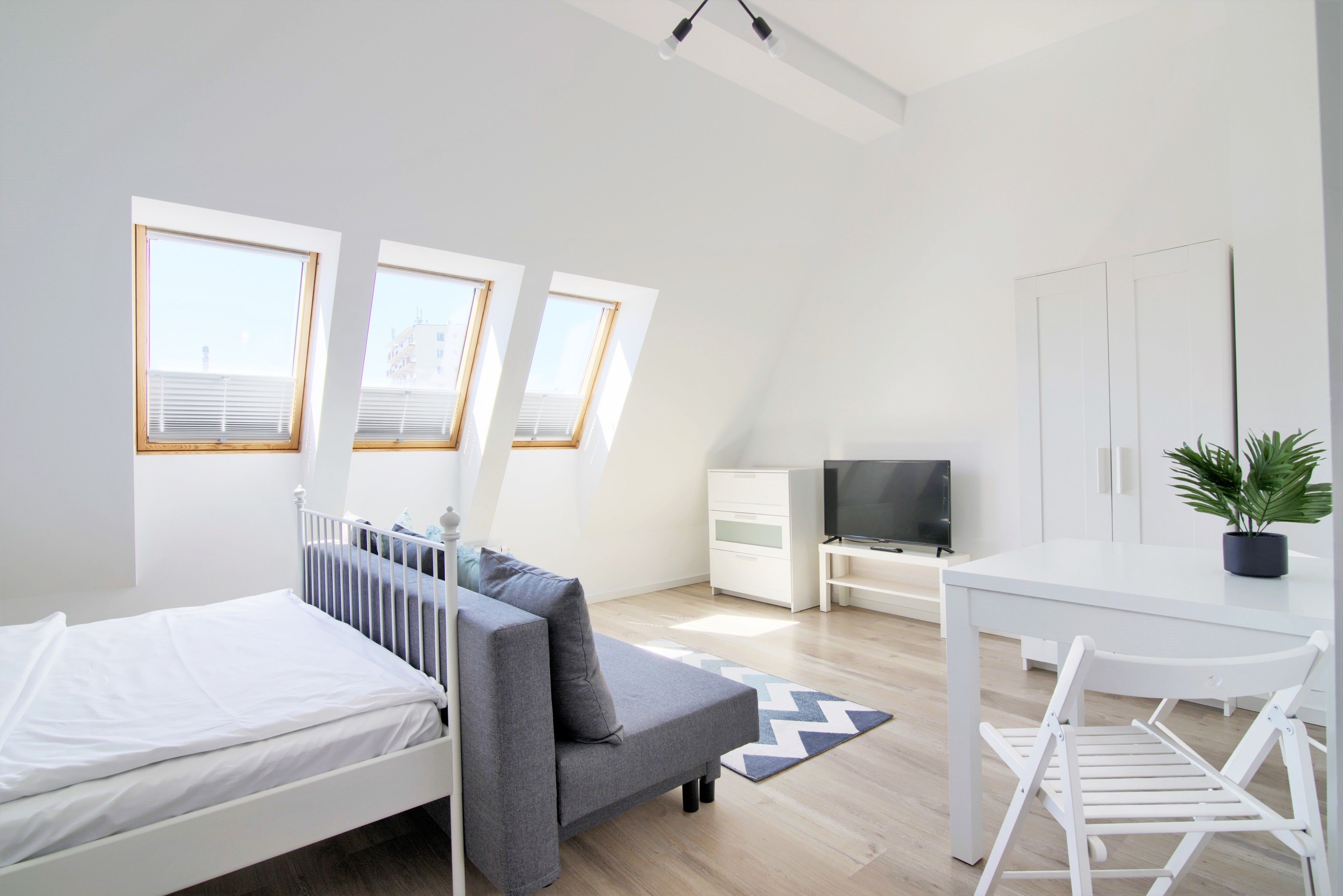 studio | individually decorated, individually furnished, iron/ironing board