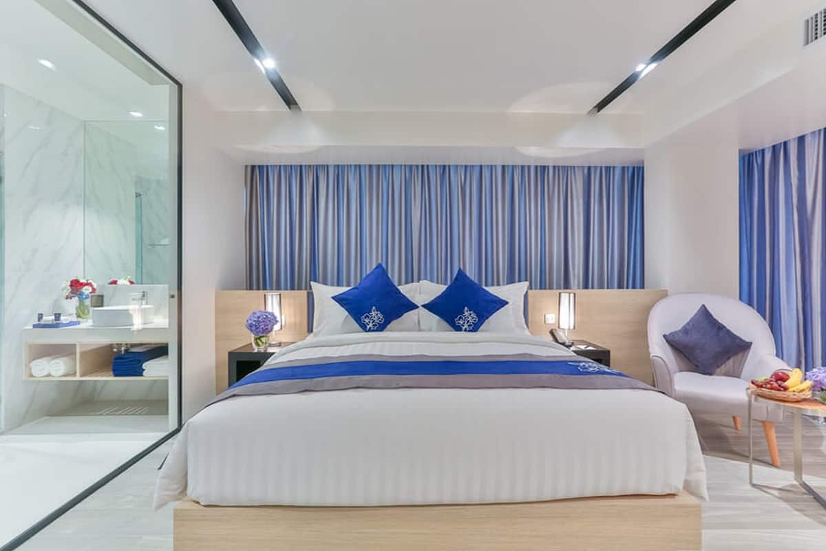 Sábanas de algodón egipcio, ropa de cama de alta calidad y minibar