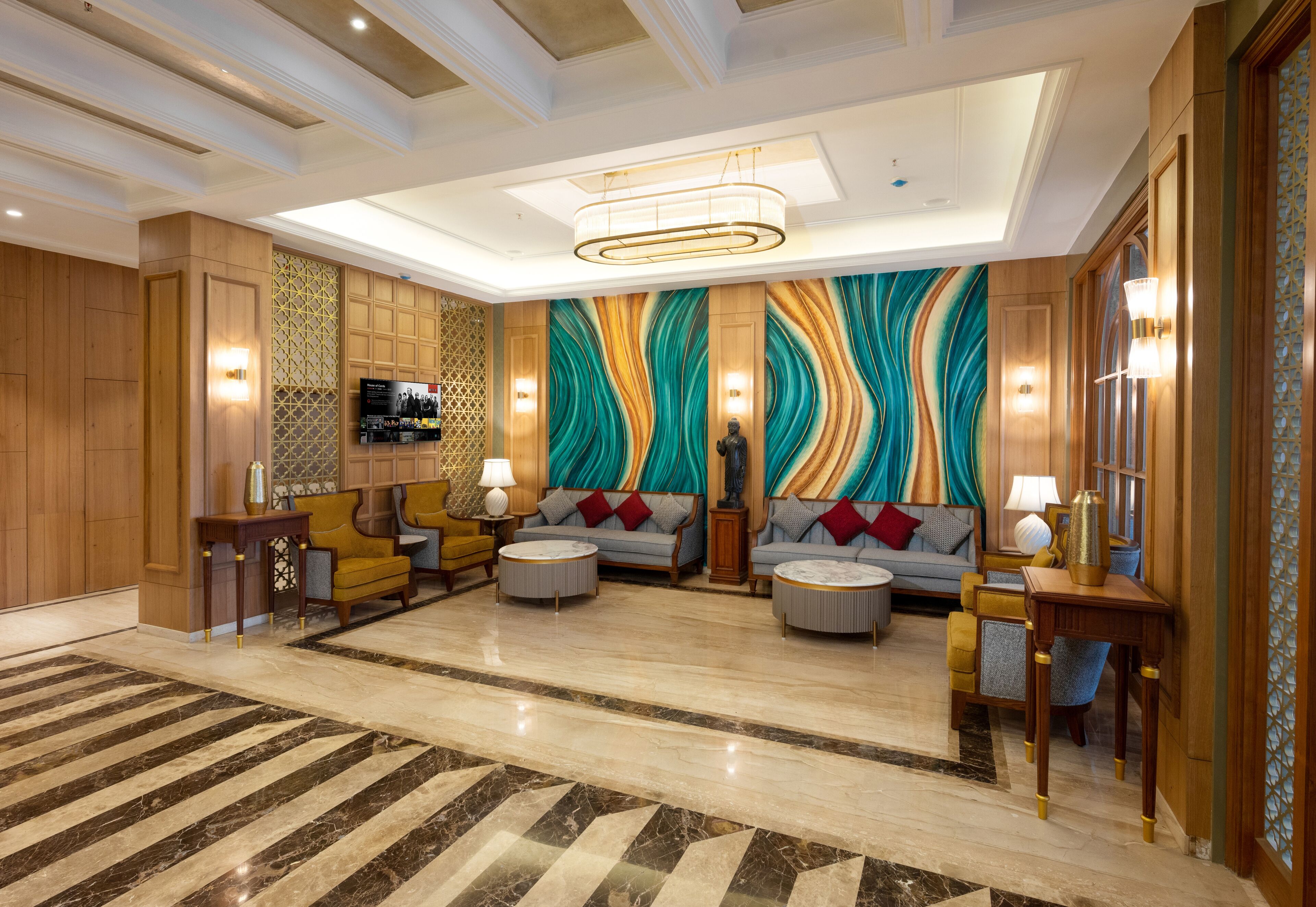 Área de estar no saguão