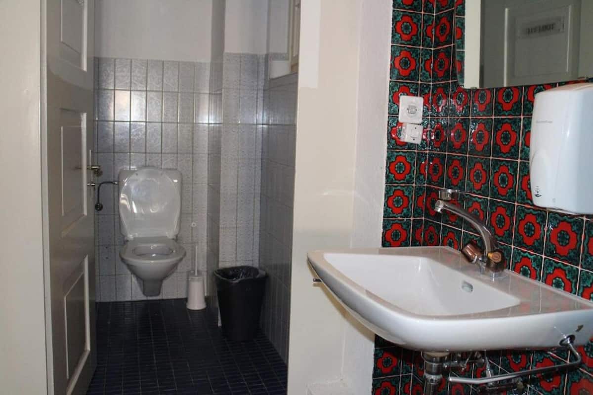 basic quadruple room, shared bathroom | bathroom | shower, hair dryer, towels