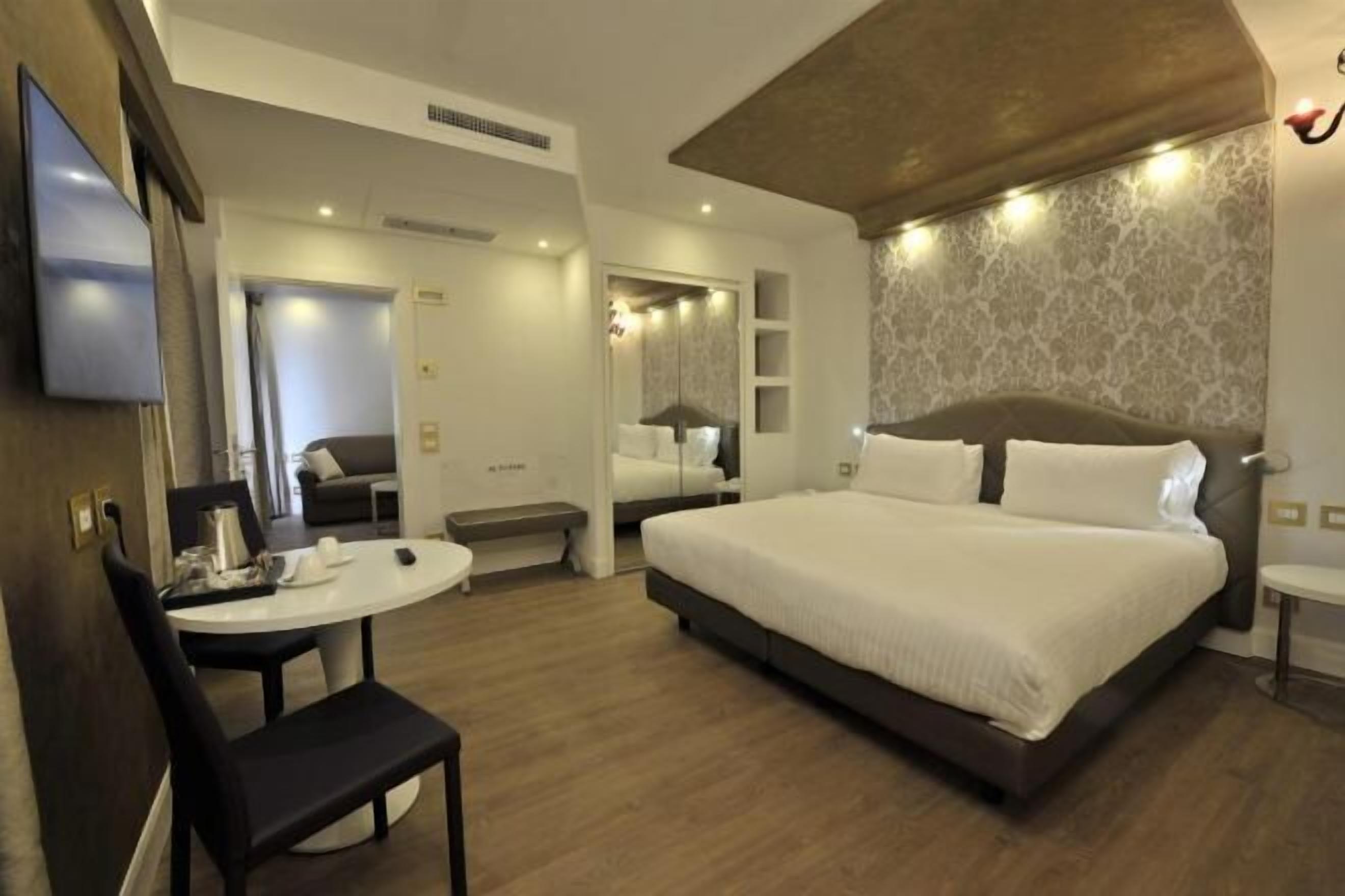 Down duvets, minibar, in-room safe, desk