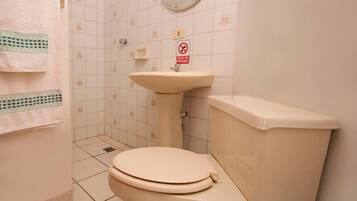 Shower, free toiletries, towels