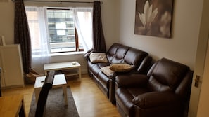 Superior Apartment, 2 Bedrooms, Kitchen, City View | Living area | 32-inch flat-screen TV with cable channels, TV