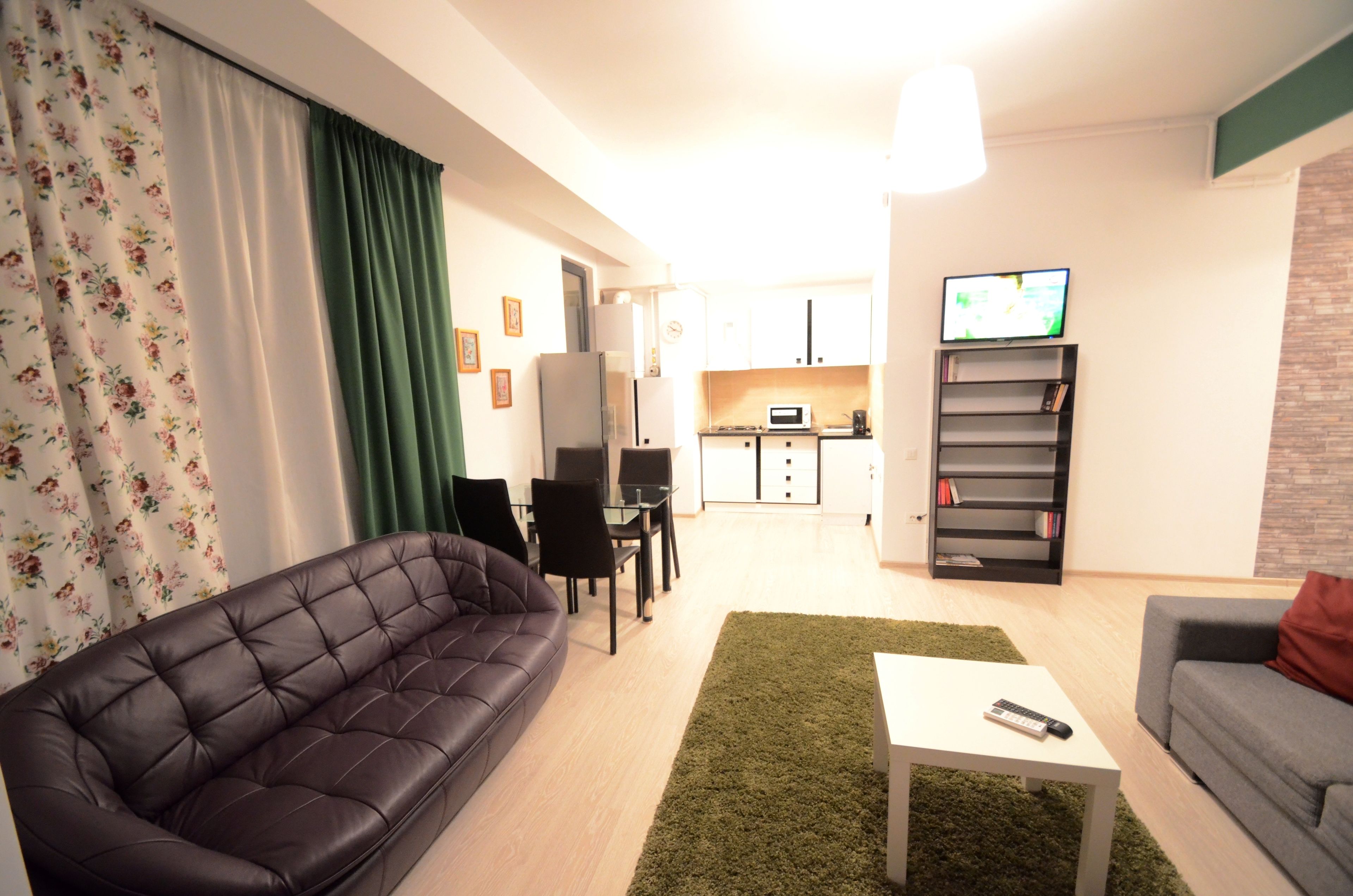 apartment, 1 bedroom 54 with balcony | living area | led tv