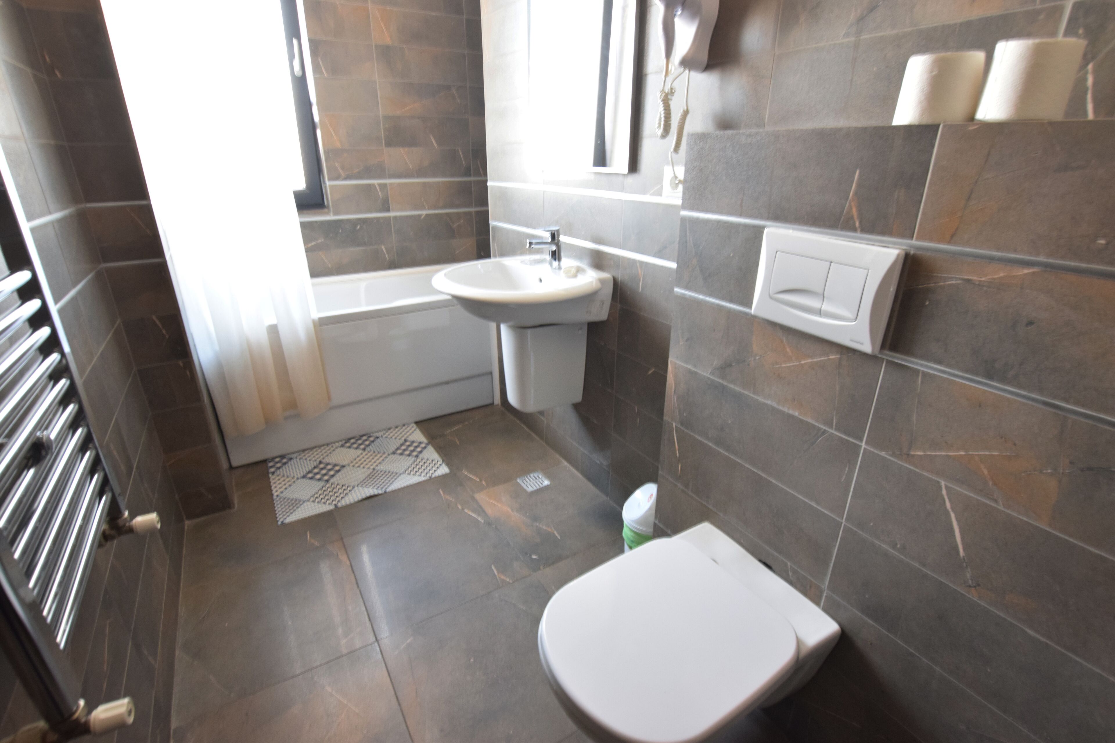 apartment, 1 bedroom 54 with balcony | bathroom | shower, free toiletries, hair dryer, towels