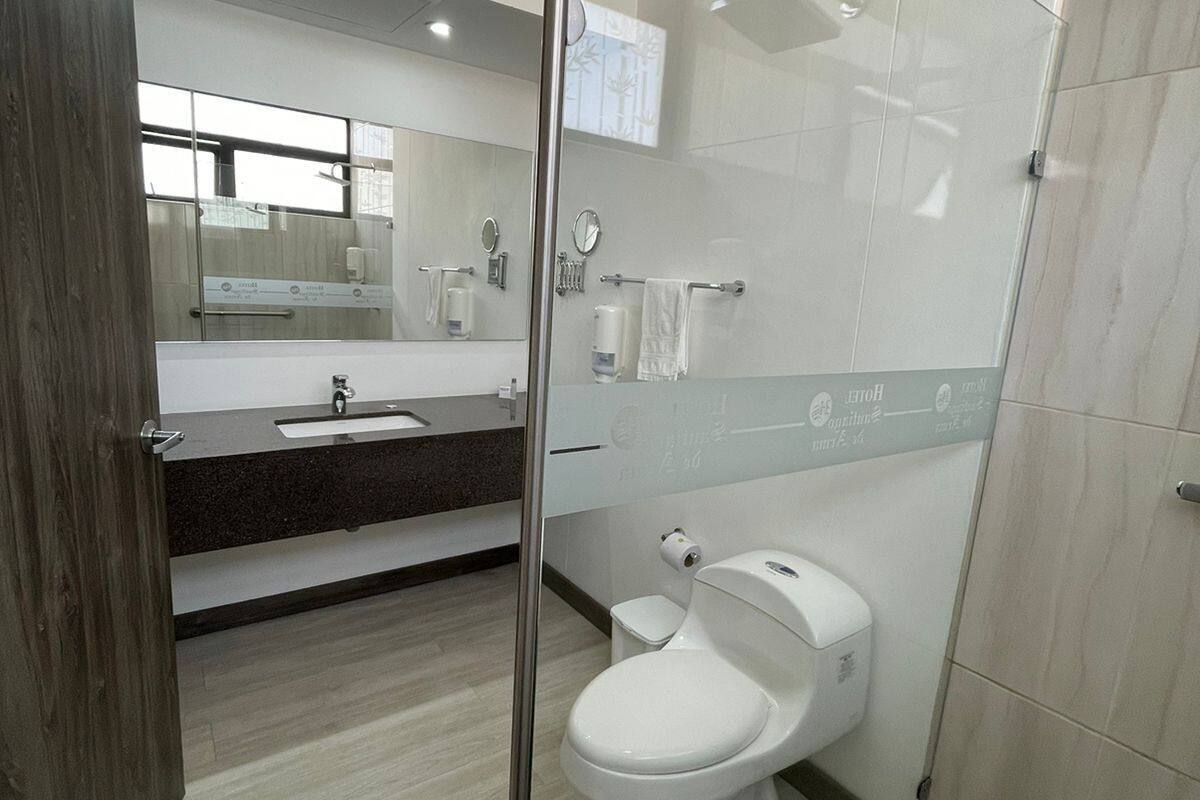 free toiletries, hair dryer, towels