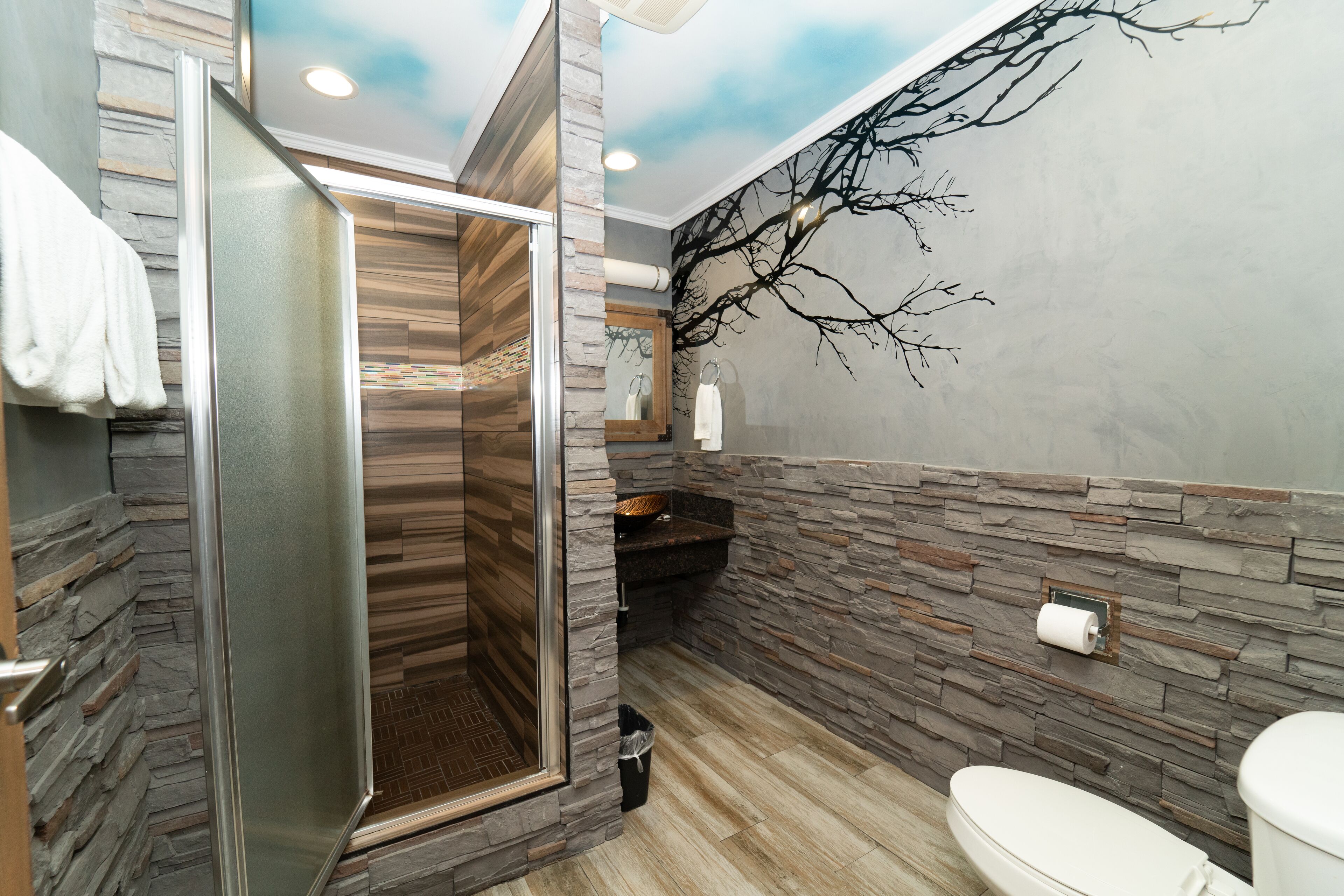 Regadera, amenidades de baño gratuitas, toallas 