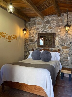 Standard Double Room (#3) | Hypo-allergenic bedding, desk, bed sheets - Hotel Amor y Paz (Real de Catorce)