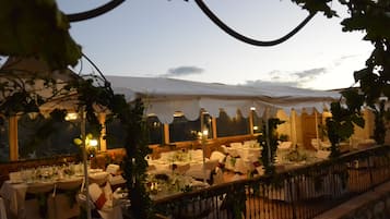 Outdoor banquet area