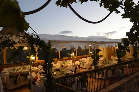 Outdoor banquet area
