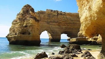 Beach nearby, sun loungers