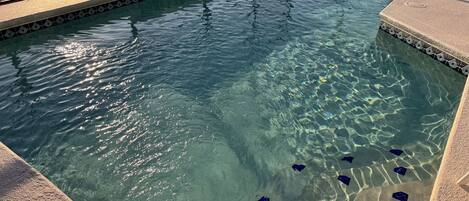 Una piscina al aire libre, una piscina climatizada