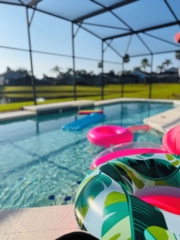 Outdoor pool, a heated pool