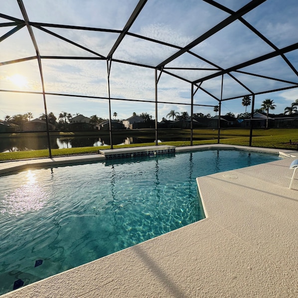 Outdoor pool, a heated pool