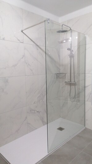Hair dryer, towels, toilet paper