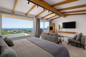Honeymoon Studio Suite, Balcony, Sea View | Memory foam beds, in-room safe, iron/ironing board, free WiFi - Pefkos View Suites & Maisonette (Rhodes)
