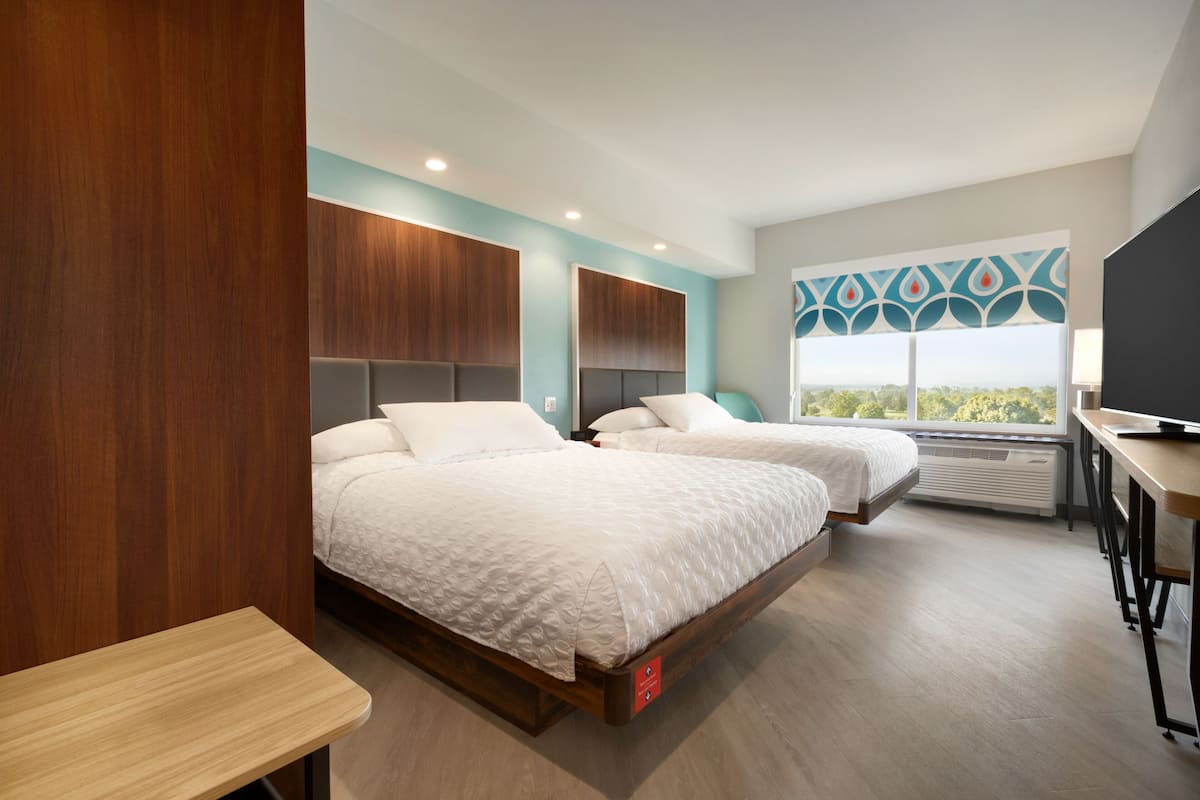 Room, 2 Queen Beds, Non Smoking | Blackout drapes, iron/ironing board, WiFi (free), bed sheets