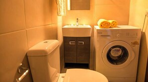 Apartment, 1 Bedroom | Bathroom | Shower, hair dryer, towels - Olive Lemon-Morfi Village (Apokoronas)