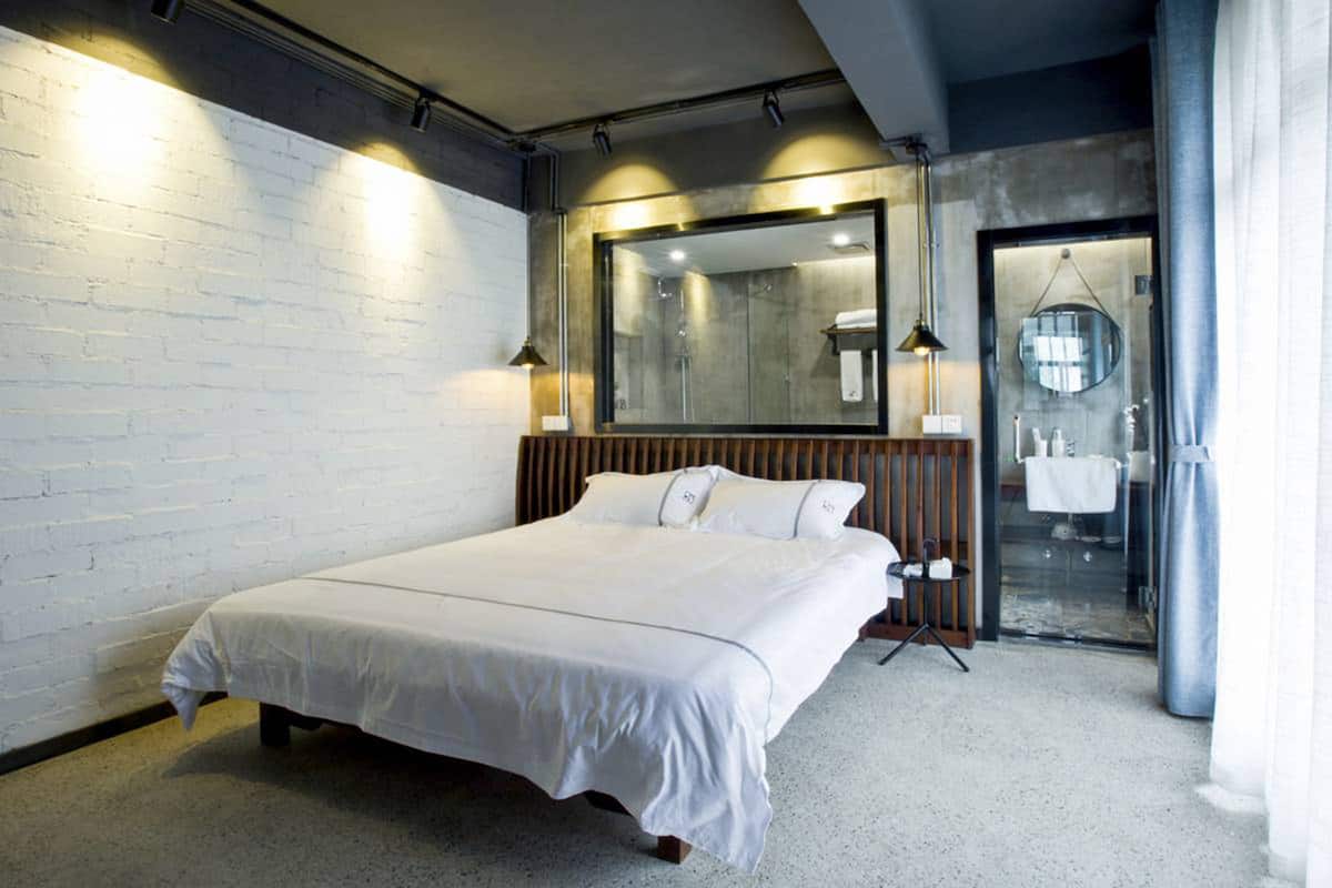 Premium bedding, desk, blackout curtains, soundproofing
