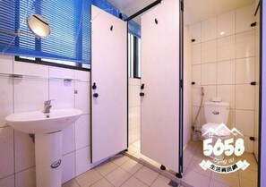 Shower, free toiletries, hair dryer, slippers