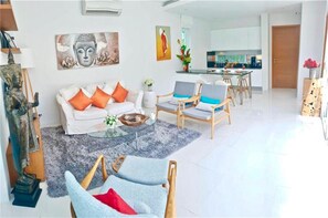 Villa, 2 Bedrooms, Poolside | Living area | Flat-screen TV, DVD player - Skylight New 2 bedrooms Villa (Kamala)