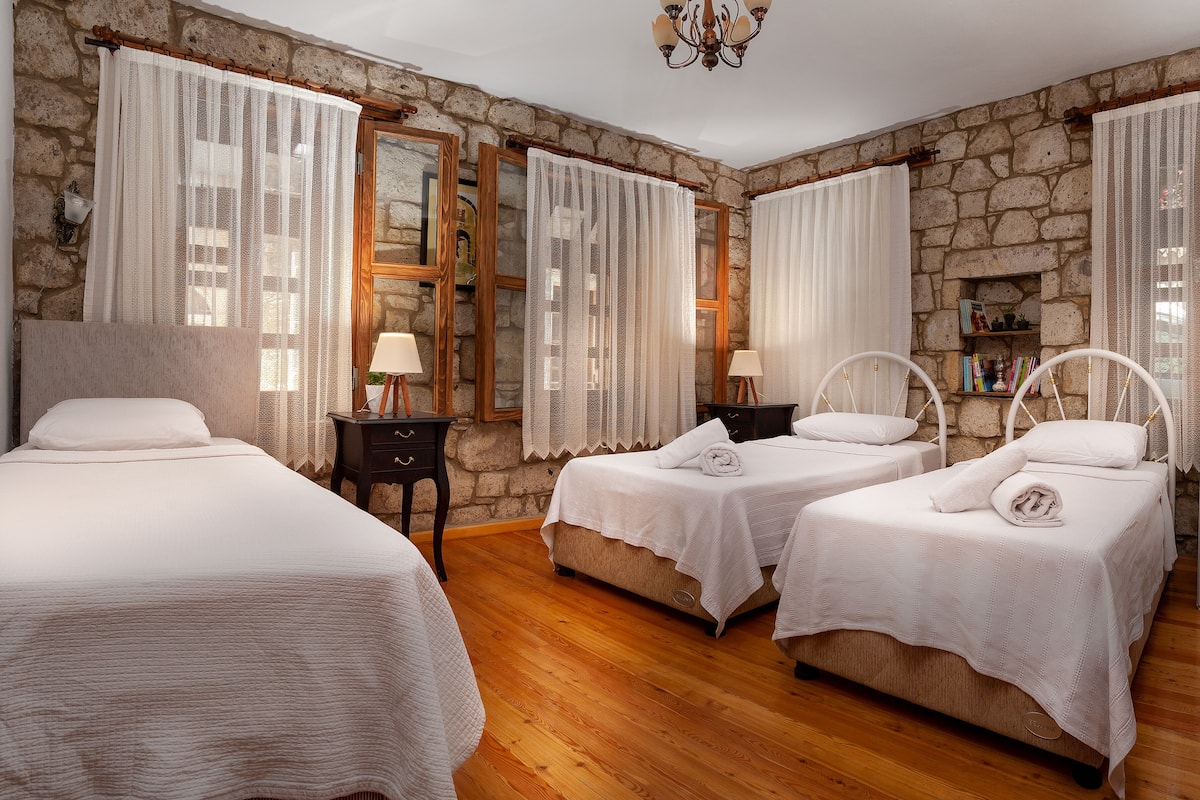 Quarto triplo luxo, 3 camas de solteiro | Frigobar, cofres nos quartos, individualmente decorados