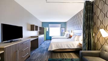 Schreibtisch, Verdunkelungsvorhänge, kostenlose Babybetten