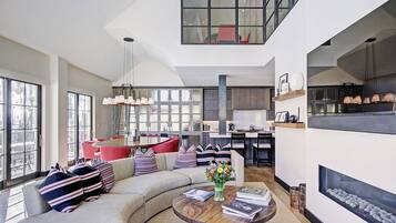 Condo, 5 Bedrooms | Living area | Flat-screen TV, fireplace, video-game console, DVD player