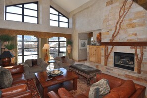 Condo, 3 Bedrooms | Living room | Flat-screen TV, fireplace, DVD player - Stunning penthouse with 3,600 sq. ft. of luxury! by RedAwning (Park City)