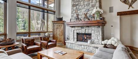 Stadtwohnung, 5 Schlafzimmer | Wohnbereich | Flachbildfernseher, Kamin, DVD-Player, MP3-Dockingstation