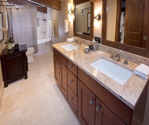 Condo, 2 Bedrooms | Bathroom | Hair dryer, towels, shampoo - Premier Mountainside 2 BR Condo at Lodge at Vail by RedAwning (Vail)