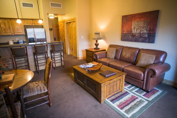Condo, 2 Bedrooms | Living area | Flat-screen TV, fireplace, DVD player, MP3 dock