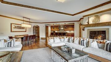 Condo, 4 Bedrooms | Living area | Flat-screen TV, fireplace, DVD player