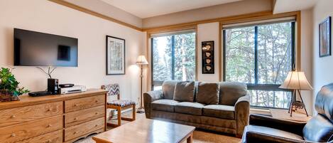 Studio | Living area | Flat-screen TV, fireplace, DVD player