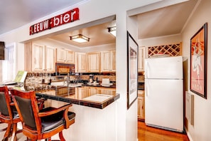 Condo, 2 Bedrooms | Private kitchen - Spacious, Upgraded 2 Bdr W/ Fireplace & Hot Tub Access 2 Bedroom Condo by RedAwning (Keystone)