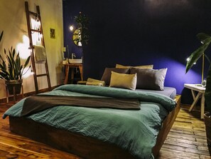 Kamar Double, kamar mandi pribadi, pemandangan kebun | Meja kerja, Wi-Fi gratis, dan seprai linen