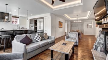 Condo, 4 Bedrooms | Living area | Flat-screen TV, fireplace, DVD player, MP3 dock