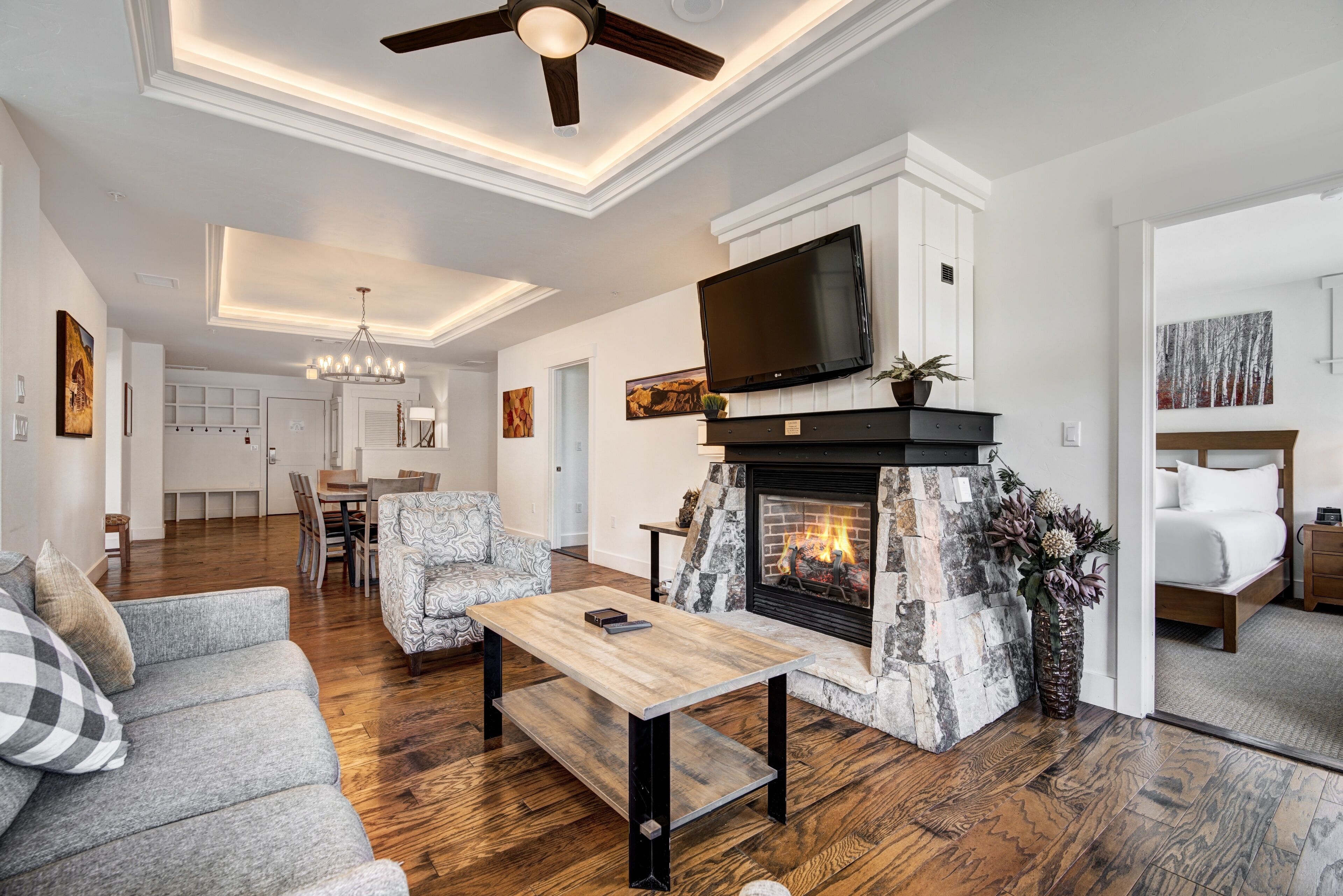 Condo, 4 Bedrooms | Living area | Flat-screen TV, fireplace, DVD player, MP3 dock