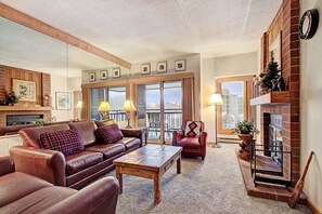 Condo, 2 Bedrooms | Living room | Flat-screen TV, fireplace, DVD player, MP3 dock