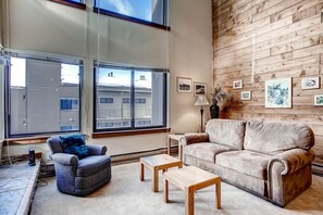 Condo, 1 Bedroom | Living area | Flat-screen TV, fireplace, DVD player - Mall 1424 (Keystone)