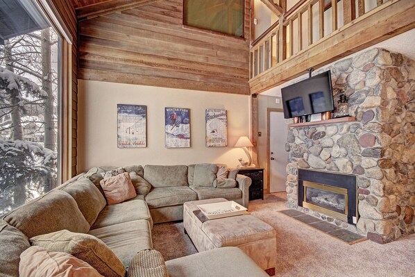 Condo, 3 Bedrooms | Living area | TV, DVD player - Beautiful Dog Friendly Ski Chalet A Minute to SuperBee Lift - AN203 by RedAwning (Copper Mountain)
