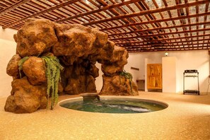 Una piscina cubierta