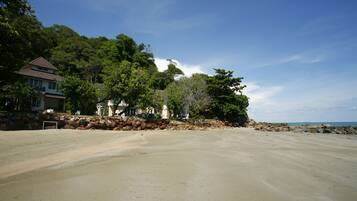 Sur la plage, sable blanc