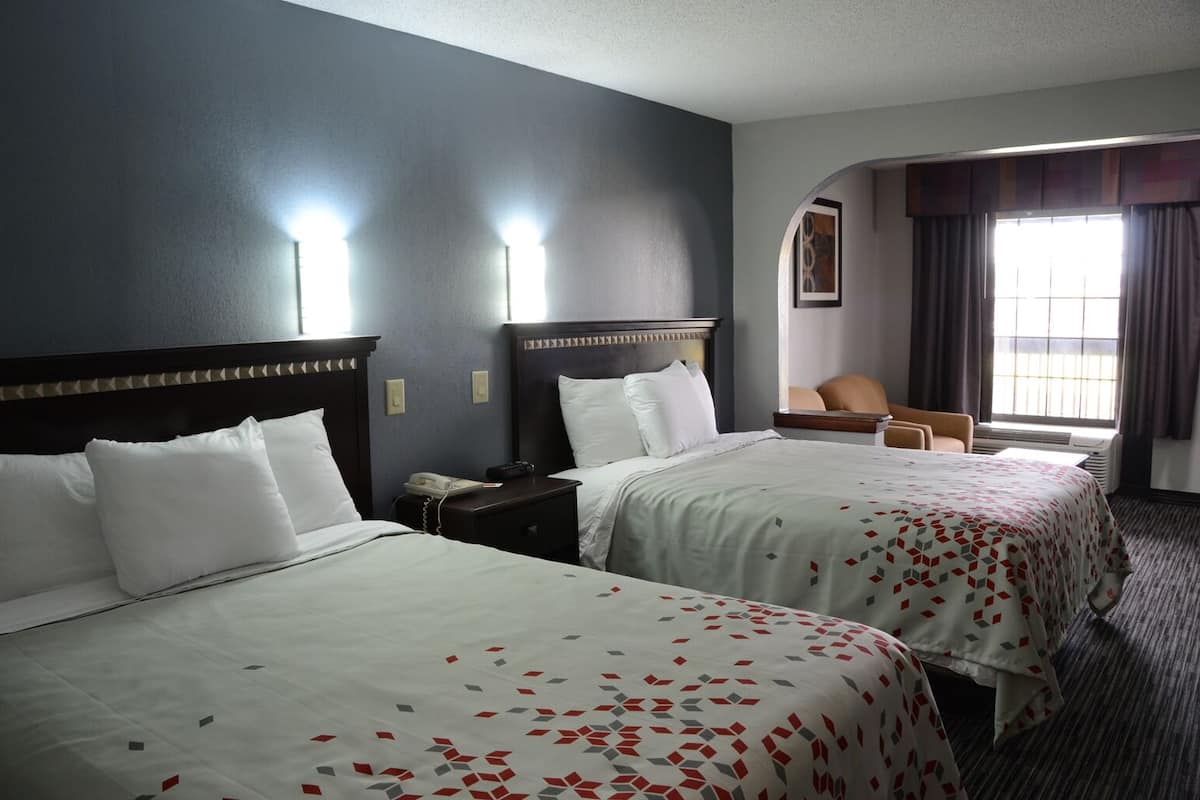 1 bedroom, desk, blackout drapes, iron/ironing board