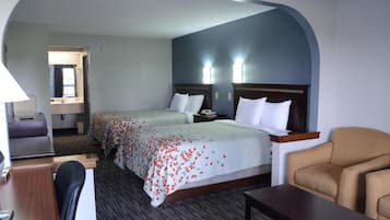 1 bedroom, desk, blackout curtains, iron/ironing board