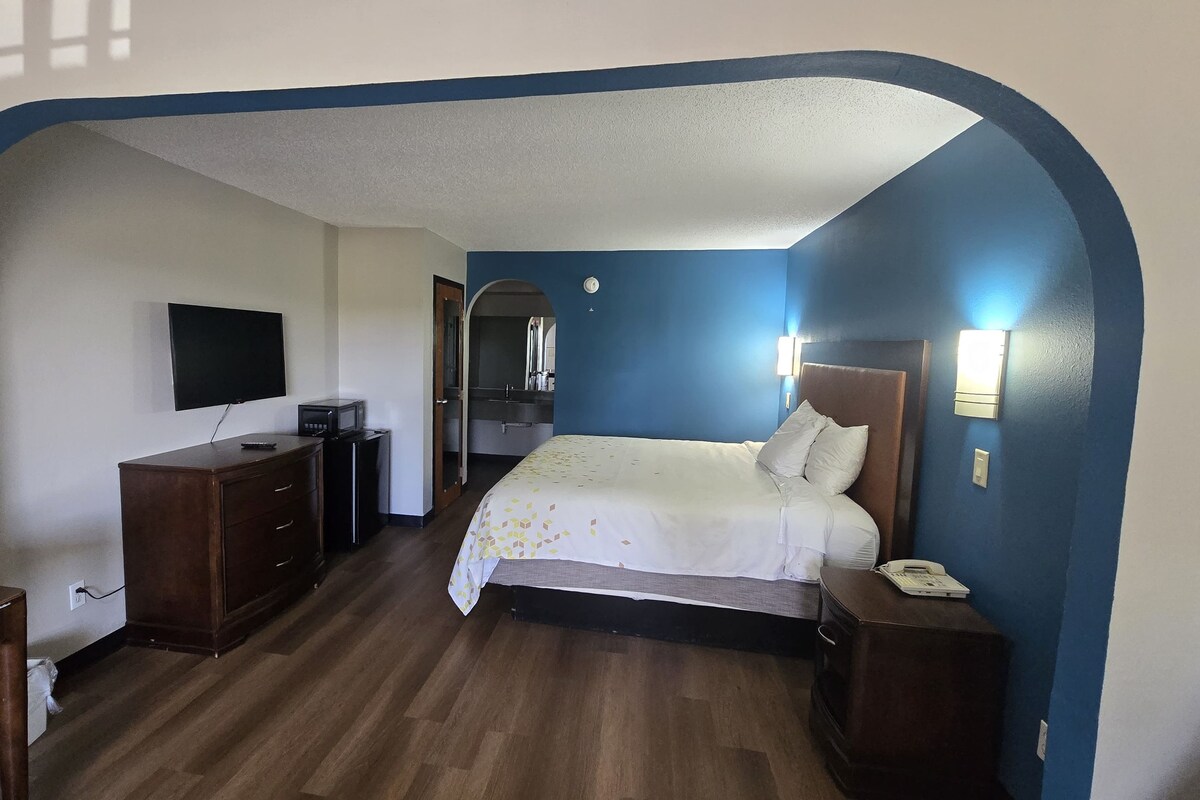 Desk, blackout curtains, iron/ironing board (on request), free WiFi